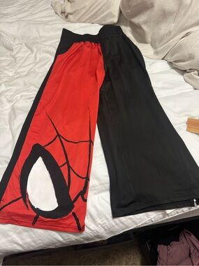 Spiderman Red and Black Wide-Leg Kids Bottoms